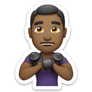 Man with dumbells crying sticker