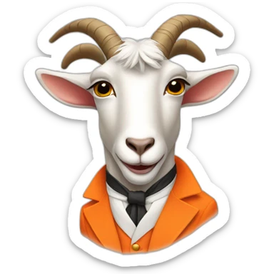 Goat wearing orange tuxedo  sticker