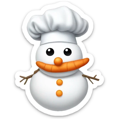 snowman in chef's hat sticker