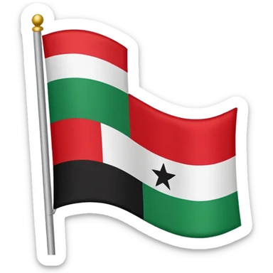 The flag had a three lined color, the top is green with Arabic written لا اله الا الله محمد رسول الله، in the moliddle it's white with black star, in the bottom is red color sticker