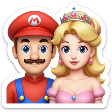 Mario and princess peach sticker