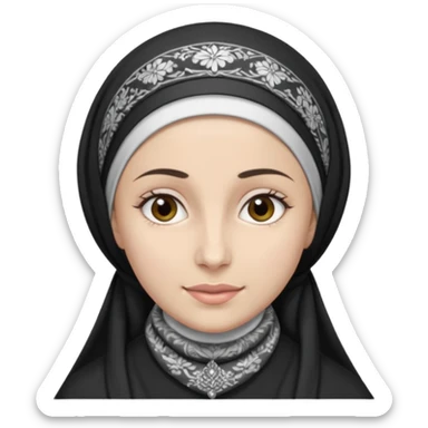 orthodox jewish woman greyscale with tichel kercheif circa. 1890 sticker