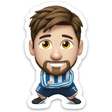 leo messi is doing the core exercises sticker