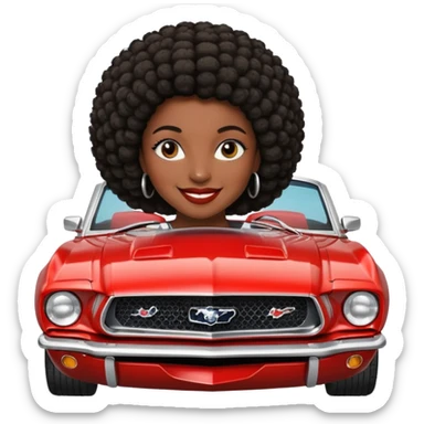 Classic mustang dark women with short afro sticker