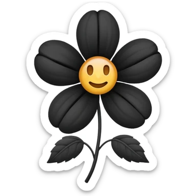 Black flower emoji sticker
