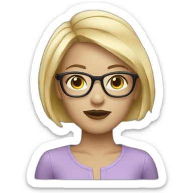blonde designer with glasses and short blonde hair sticker