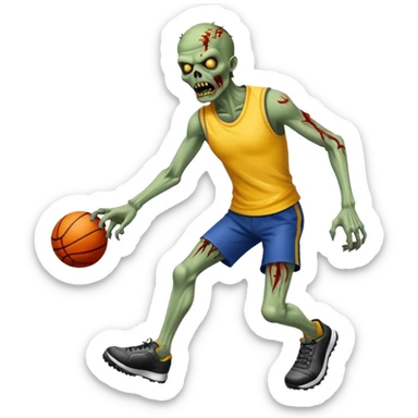sportmen zombie full body and sport item sticker