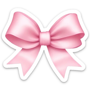 light pink ribbon bow sticker