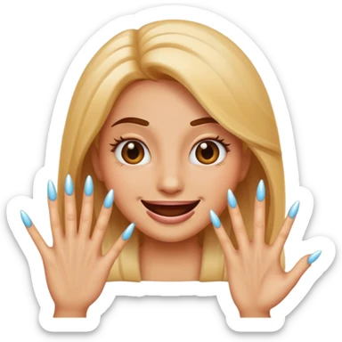 Sassy emoji with long nails sticker