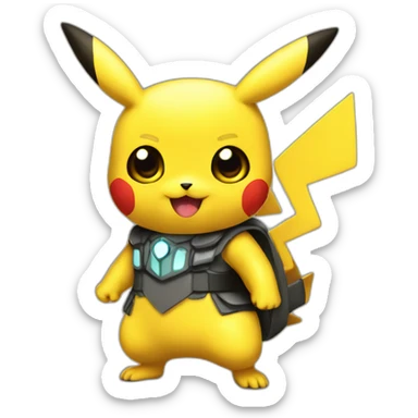 Picachu con el traje de bantman sticker