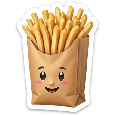 French fries in bag sticker