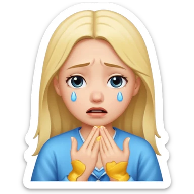 Girl begging sticker