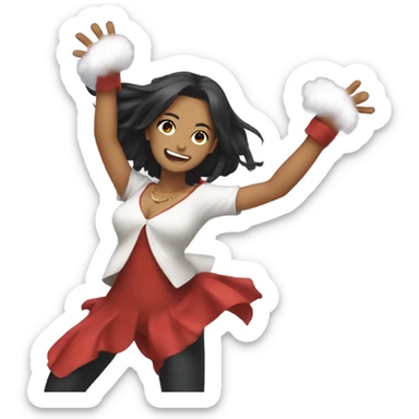 anime girl red heat dancing moment sticker