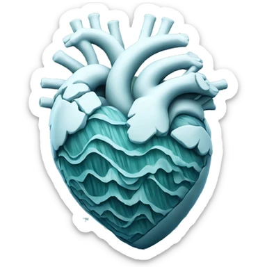 Anatomical heart made of ocean waves sticker