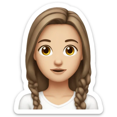 Brown hair brown eyes white girl sticker