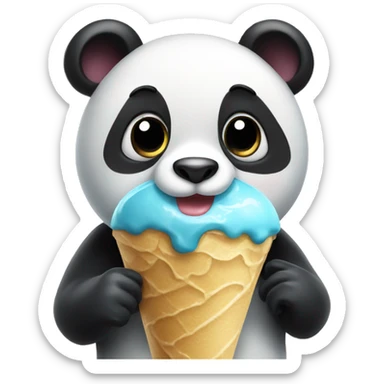 Panda eating ice cream sticker