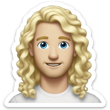 light curl blonde 30yo man blue eyed pale skin sticker