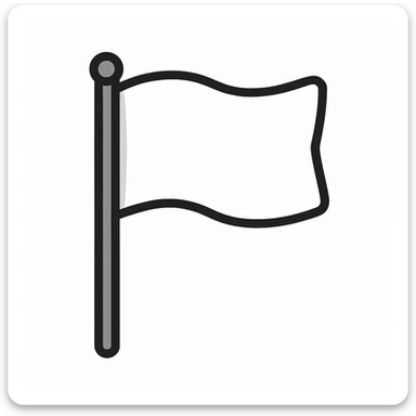 white flag, minimalist style, no text sticker