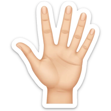 Hand with all fingers up except the ring finger sticker