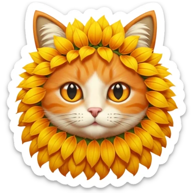 Sunflower orange cat sticker