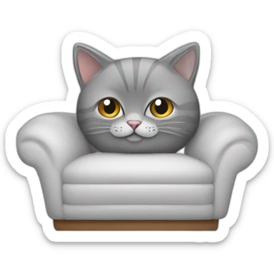 Chat gris sur canapé  sticker