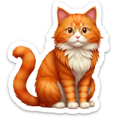 red cat sitting full body sticker
