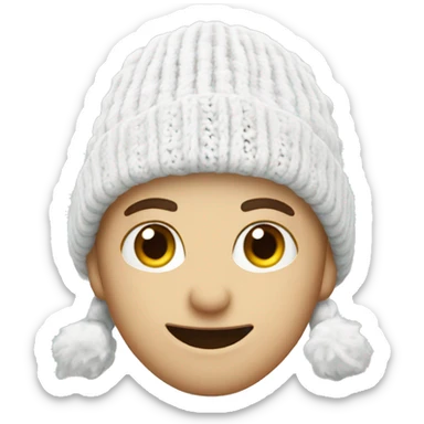 white winter beanie no person sticker