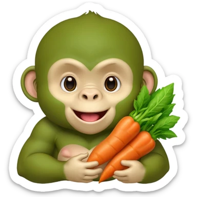 A green gorilla that loves vegetables and is part of a kindergarten named banban's kindergarten sticker