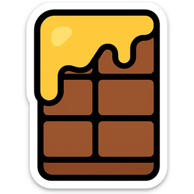 chocolate bar with honey on top sticker