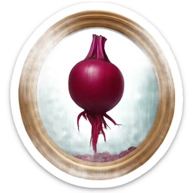 beetroot inside the mirror sticker