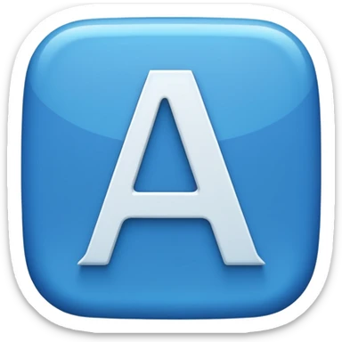 The image is a blue icon with the letter "A" in the center. The letter is in a bold, sans-serif font and is slightly tilted to the right. Below the letter, there is a smaller text that reads "10.9". The background is white and the icon is simple and minimalistic. sticker
