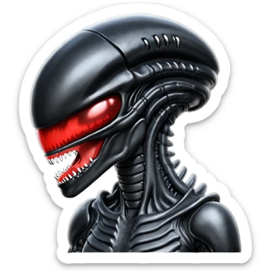 black xenomorph from movie alien sticker