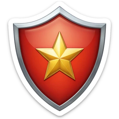a shiny shield with the USSR flag inside sticker