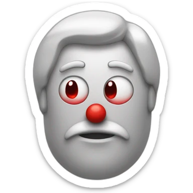 project manager clow with red nose sticker