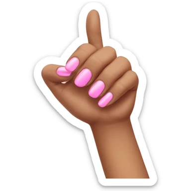 Thumbs up pink nails sticker