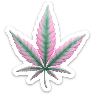 Pastel pink marijuana leaf sticker