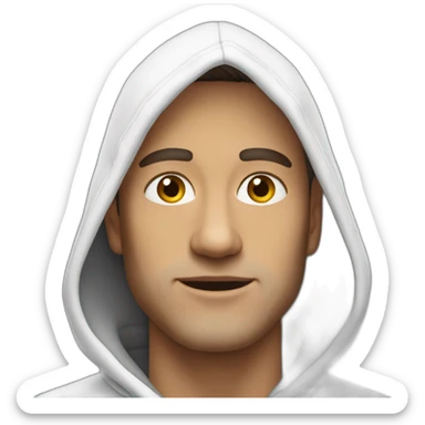 Man wearing white hoddie written gap on it  sticker