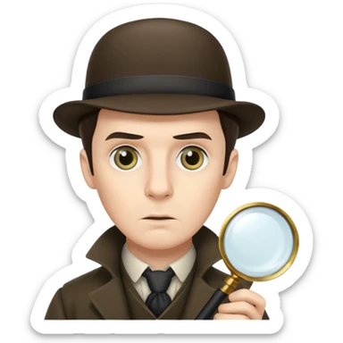 sherlock holmes holding magnifying glass sticker