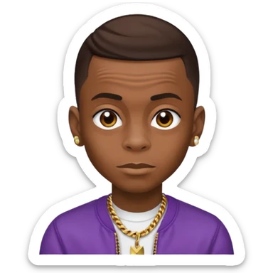 Soulja Boy Tell Em with dark brown hair sticker