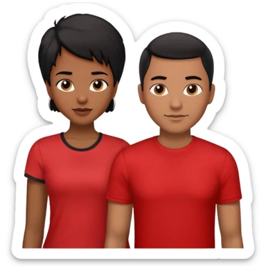 Black lesbian couple with one masculine with short haircut with a t shirt and one feminine with long hair in a blouse sticker