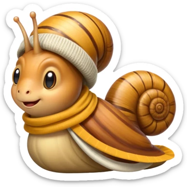 snail wearing scarf sliding sticker