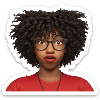 boy in red shirt looking sticker