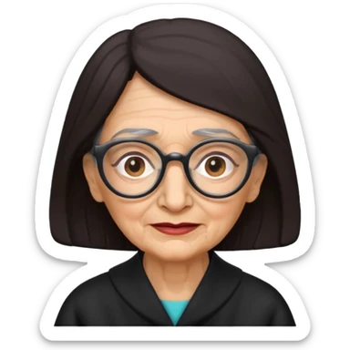 old woman arabic type dark hair glasses sticker