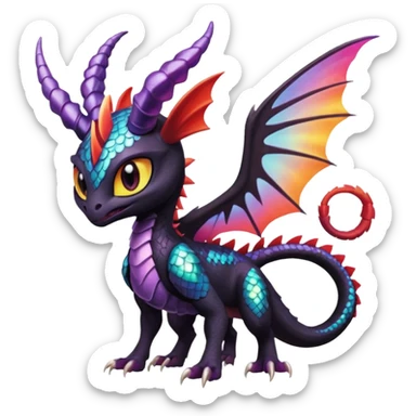 Colorful Realistic Exotic Meloetta-Cynder-Spyro-Toothless-Fakémon-creature-hybrid sticker