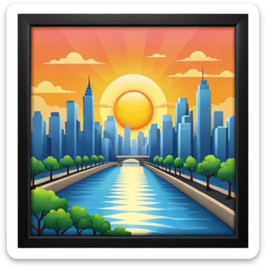 Sunrise in the city sticker