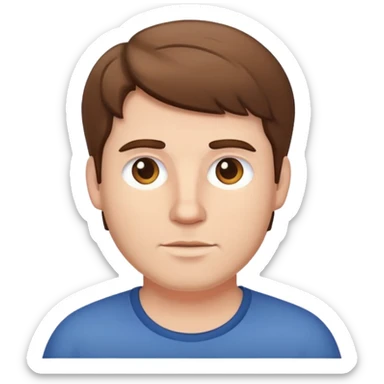 White fat man brown hair really chunky sticker