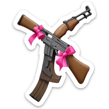 Ak47 with pink bow sticker
