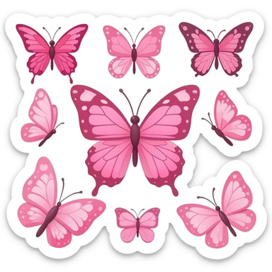 Cute multiple pink butterflies sticker