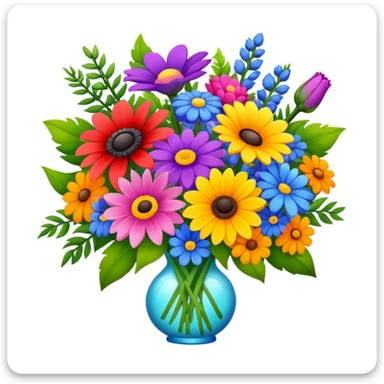 bouquet of different flower and different colors sticker