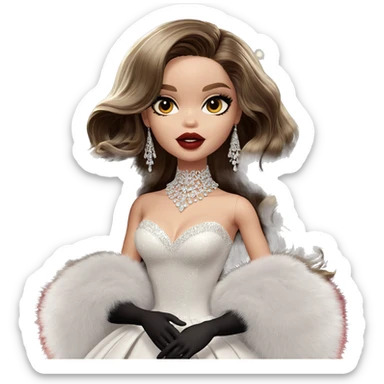 elegant girl in white dress sticker